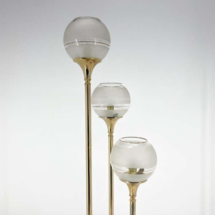 1970's Italian Metal & Glass Floor Lamp photo Lighting