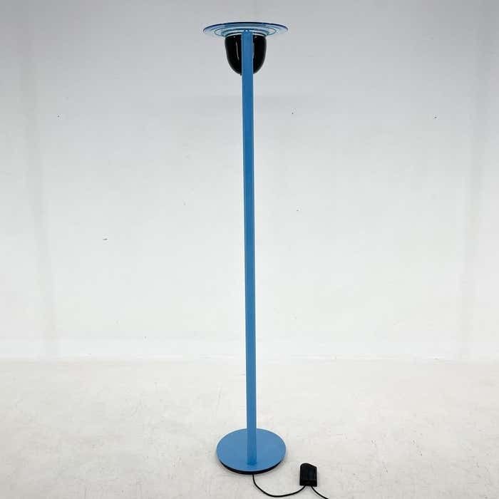 photo furniture 1970's Rare Vetri Murano Glass & Metal Floor Lamp, Italy