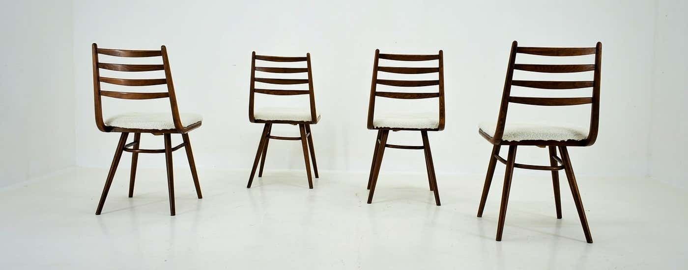 photo furniture 1960s Set Of Four Dining Bentwood Chairs By Ton, Czechoslovakia