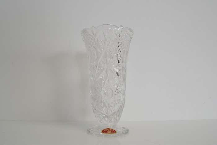 Mid Century Crystal Vase, Bohemia, 1950's photo furniture