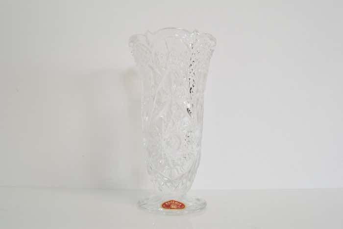 Mid Century Crystal Vase, Bohemia, 1950's photo 354.0
