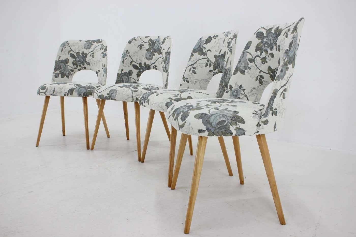 1960s Set Of Four Oswald Haerdtl Dining Chairs In Fabric, Czechoslovakia photo furniture