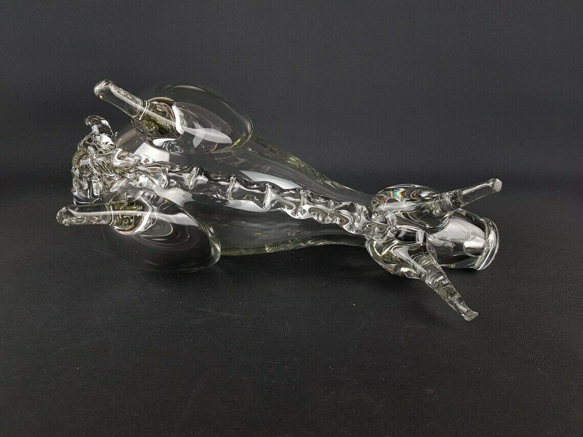 photo for sale Zeldzaam Groot Vintage Helder Glazen Taurus Stier, Russisch Kunstobject, Hemah Glass, Ca. Jaren 1960–1970