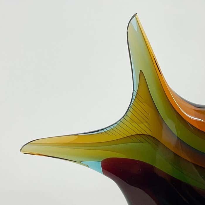 photo vinterior 1960's Art Glass Fish Designed By Stanislav Honzík For Nový Bor Glassworks