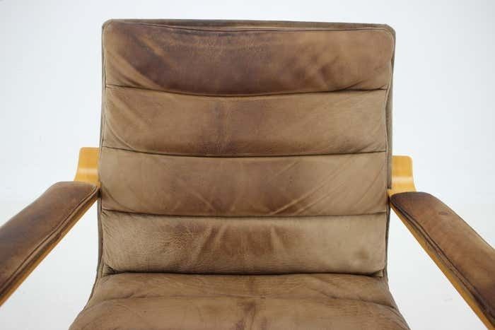 Furniture 1970s Yngve Ekström "Contino" Leather Armchair, Sweden photo