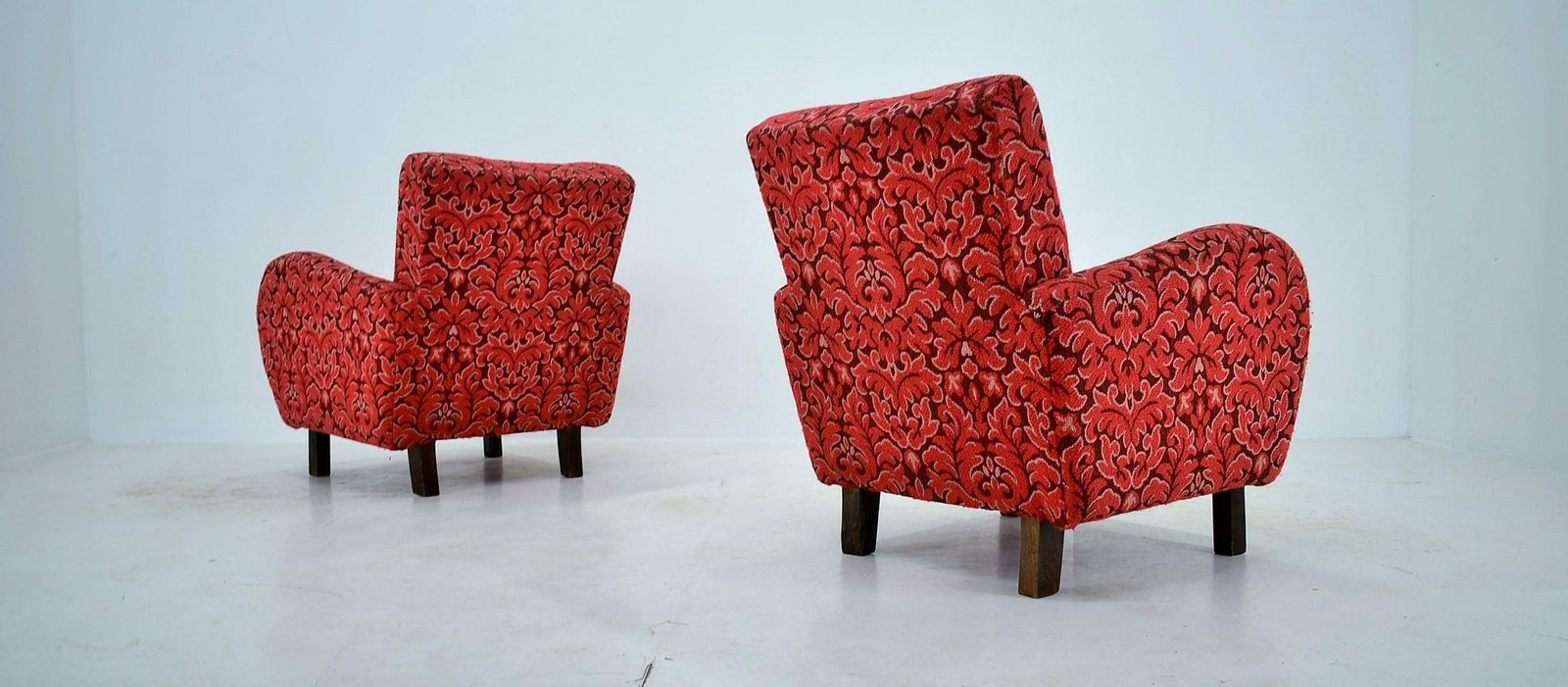 photo for sale Set Of Two Rare Art Deco Armchairs H 283 By Jindřich Halabala, 1949s