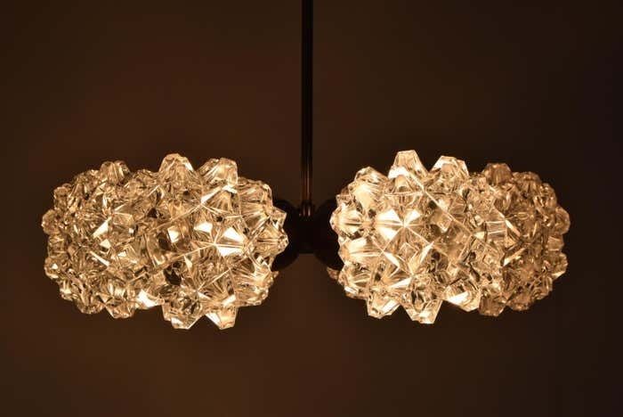 Set Of Two Chandeliers By Kamenicky Senov, 1970's photo vintage