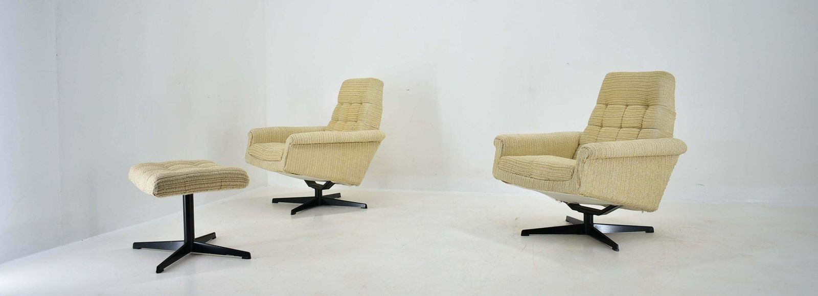 Pair Of Armchairs, Tabouret By Morávek A Munzar , 1968s photo buy