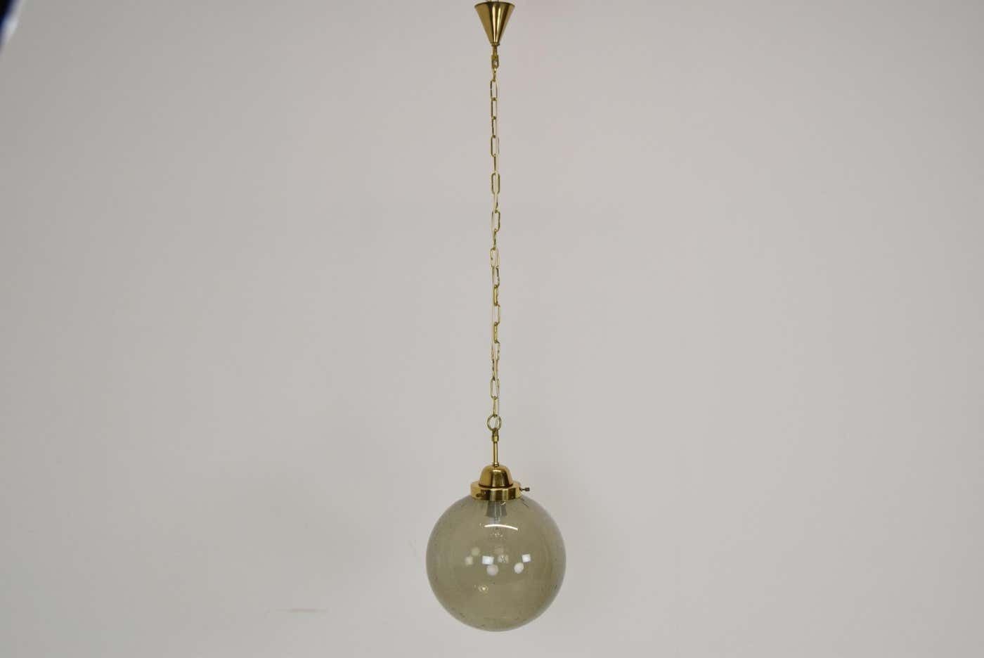 Mid Century Glass Pendant, Kamenicky Senov, 1960's photo furniture