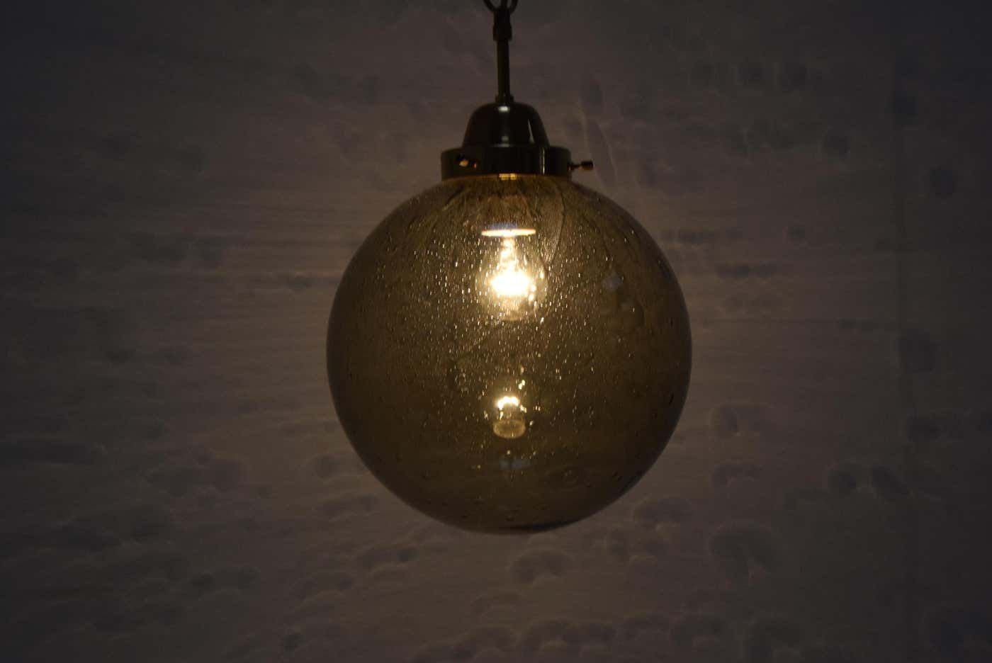 Lighting Mid Century Glass Pendant, Kamenicky Senov, 1960's photo