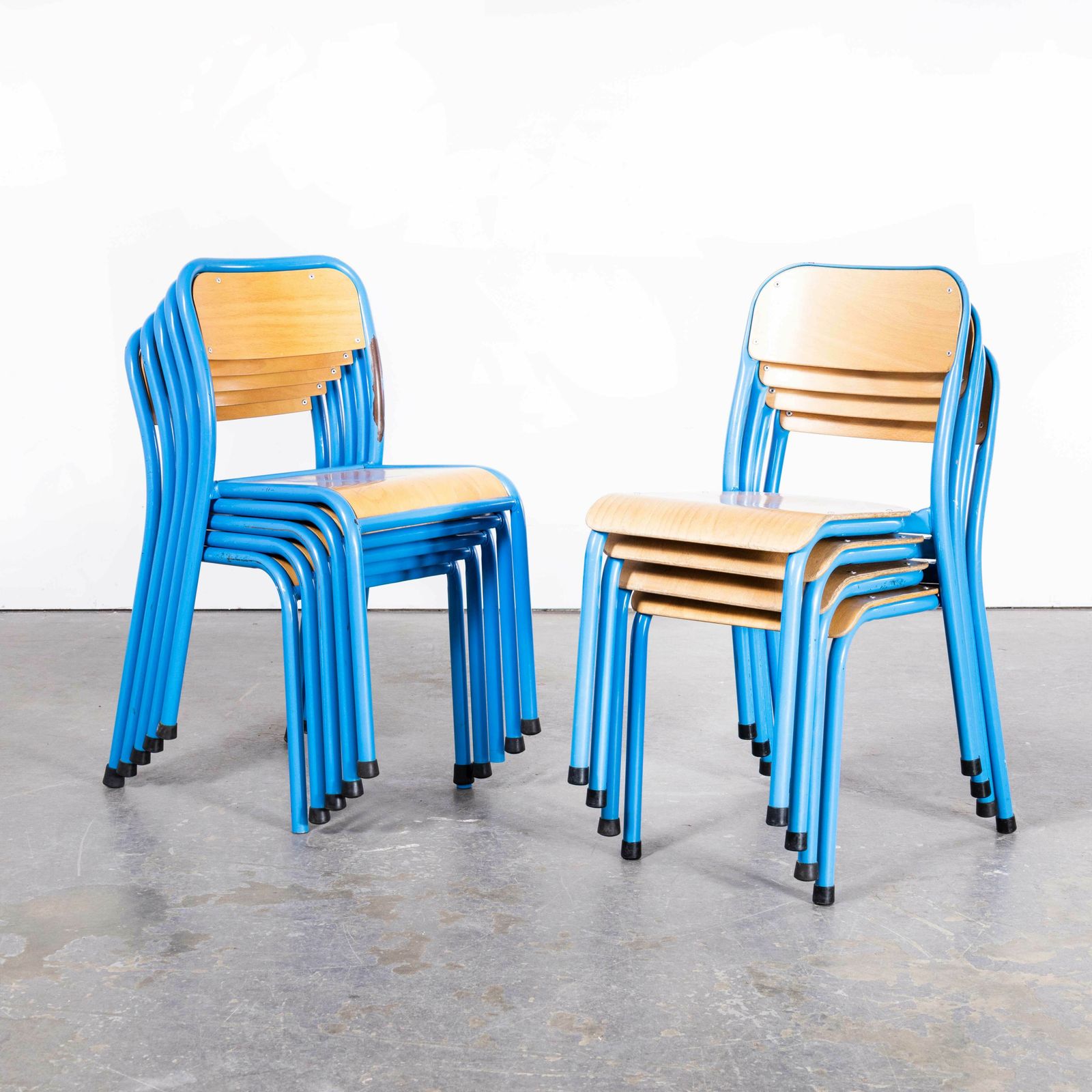 1960’s French Mullca Stacking Children’s Chairs – Set Of Nine
