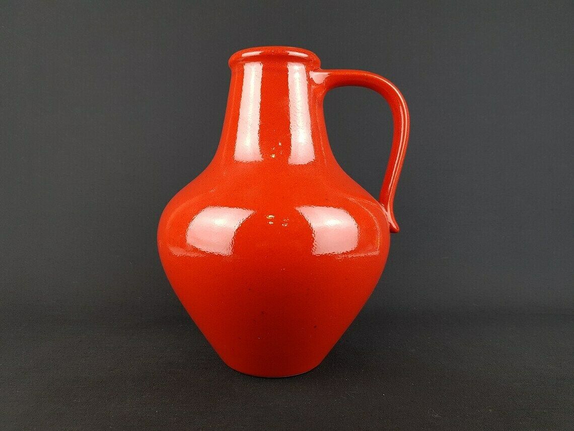 Vintage Dumler Und Breiden Handled Red Vase 315 25 West German Pottery 1970s