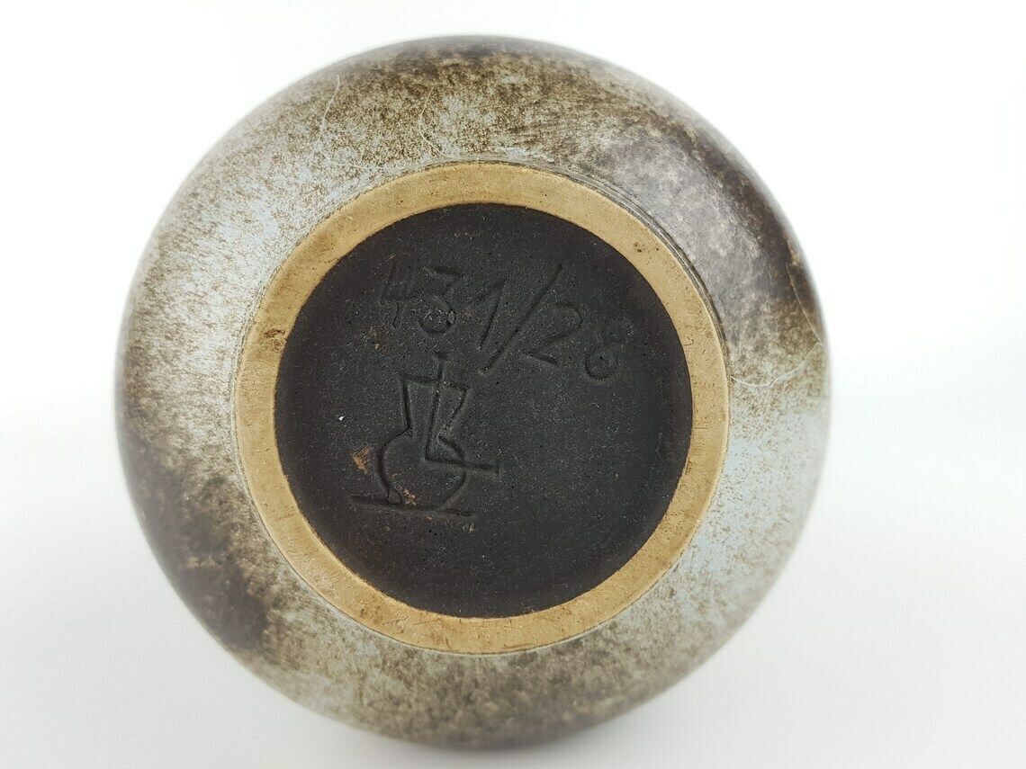 Vintage Lapitesta Kunst Töpferei Elegant Brown And White Vase 431/28 West German Pottery 1960s photo vinterior