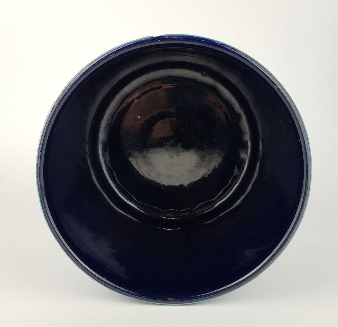 Vintage Marei Keramik Blue Hand Painted Planter Flower Pot West German Pottery 1960s photo Home Decor