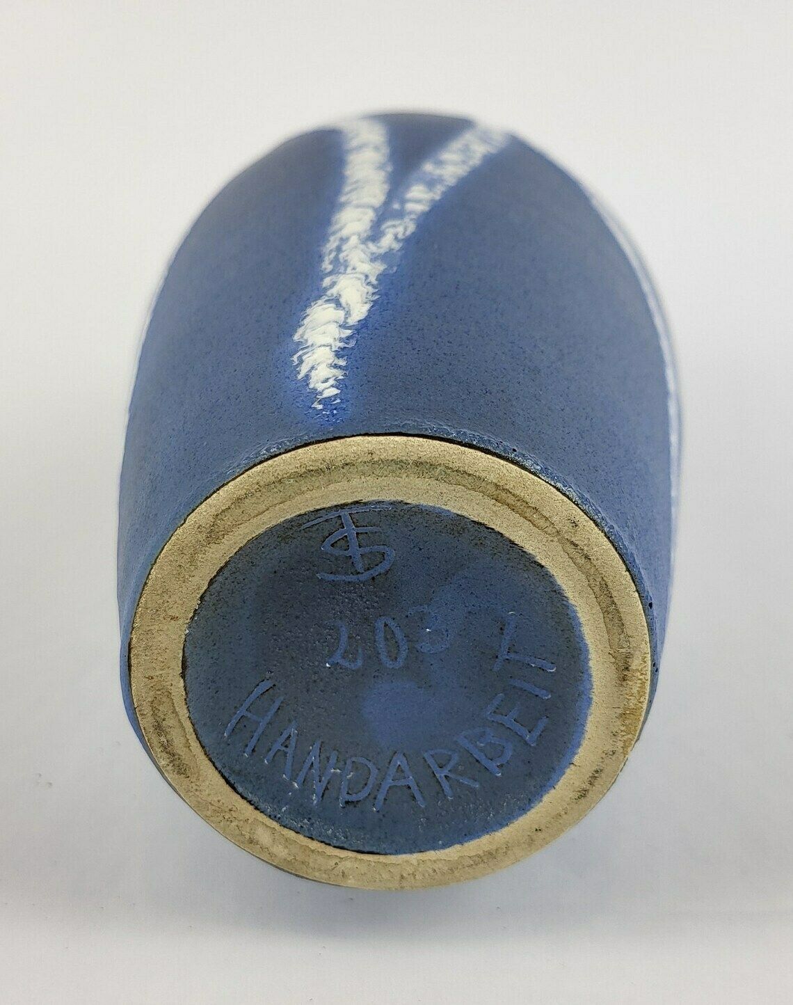 Vintage Schlossberg Keramik Blauw Wit Vaas Met Azuurdecor, West Duits Aardewerk, Ca. Jaren 1950 photo Woonaccessoires