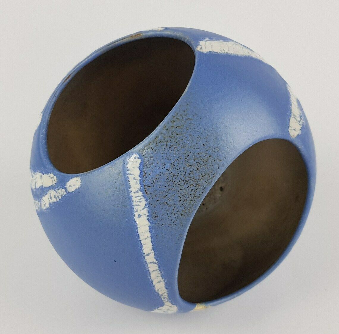 Vintage Schlossberg Keramik Fat Lava Bloempot/Vaas Met Azur Decor, Jaren 1970, West Duits Aardewerk photo Woonaccessoires