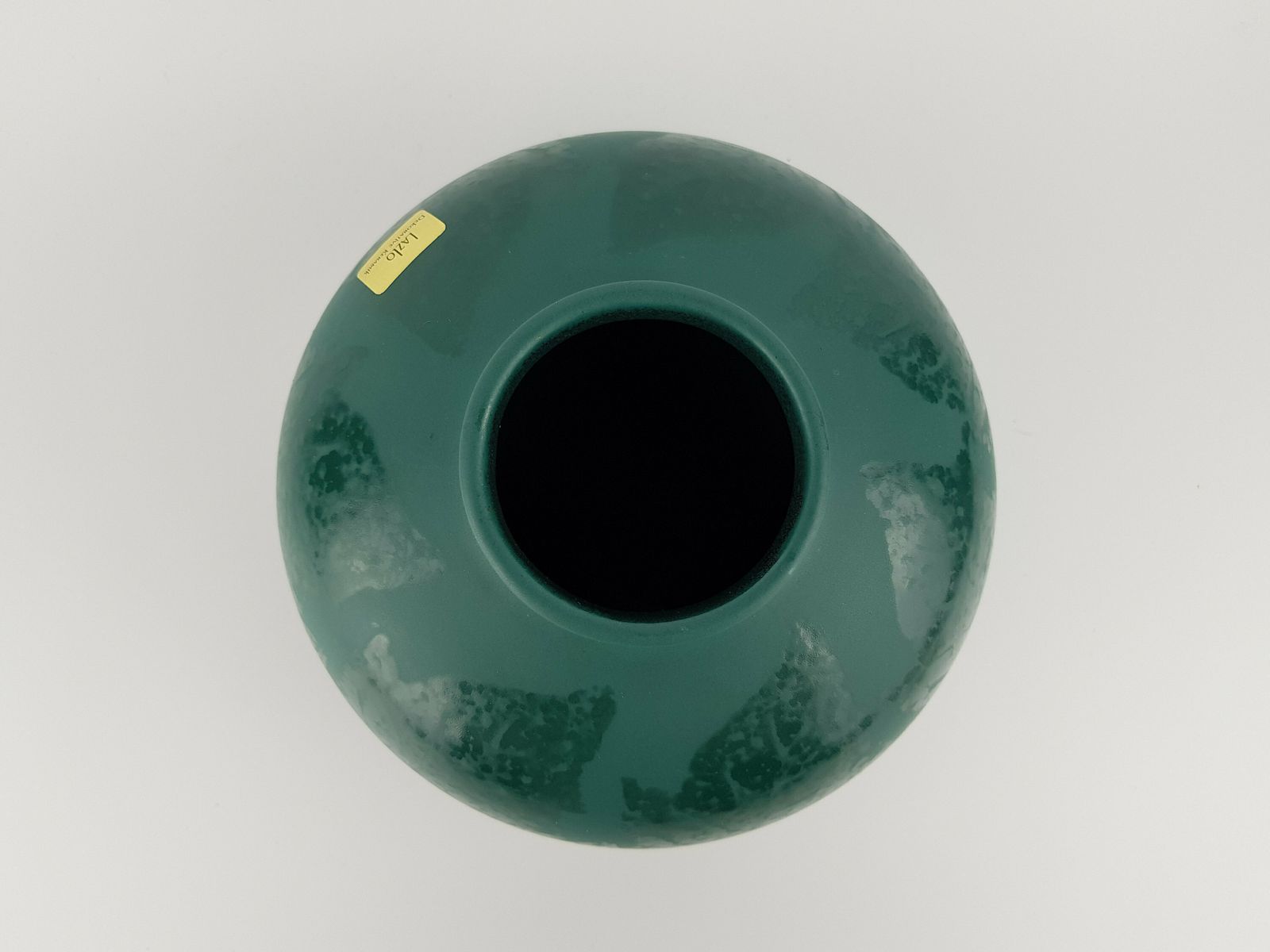 Vintage Bay Keramik Ceramic Green Disk Vase 690/12 West German Pottery 1980s photo for sale