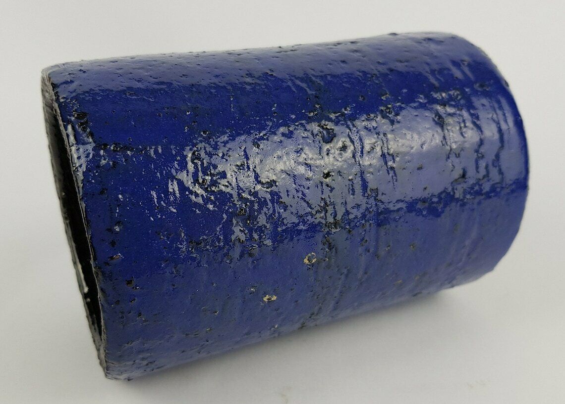 Vintage Studio Aardewerk Vaas Met Cilindrisch Ontwerp In Blauw photo 51.0