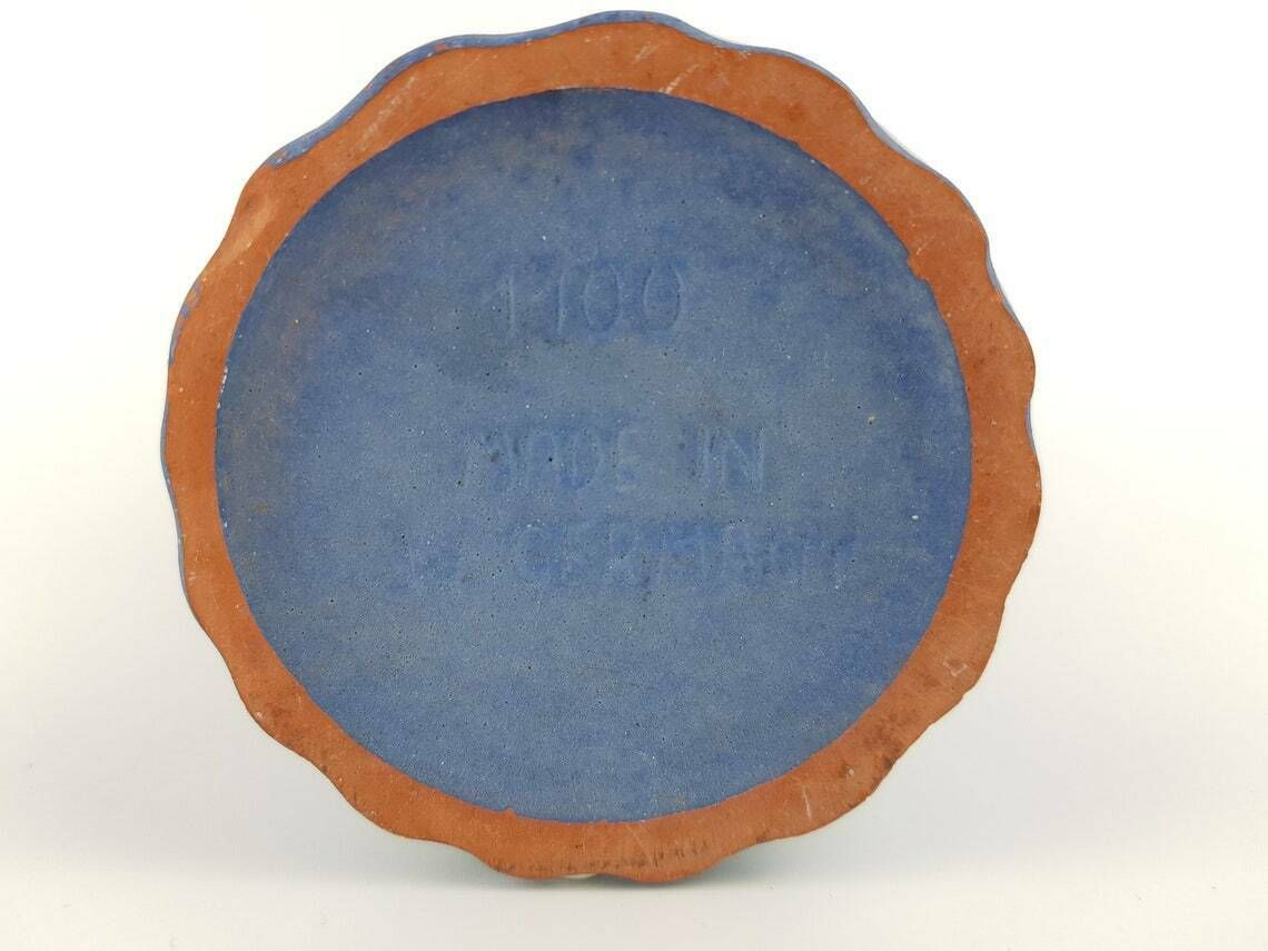 Vintage Marei Keramik Blue Hand Painted Vase 1100 West German Pottery 1960s photo vinterior