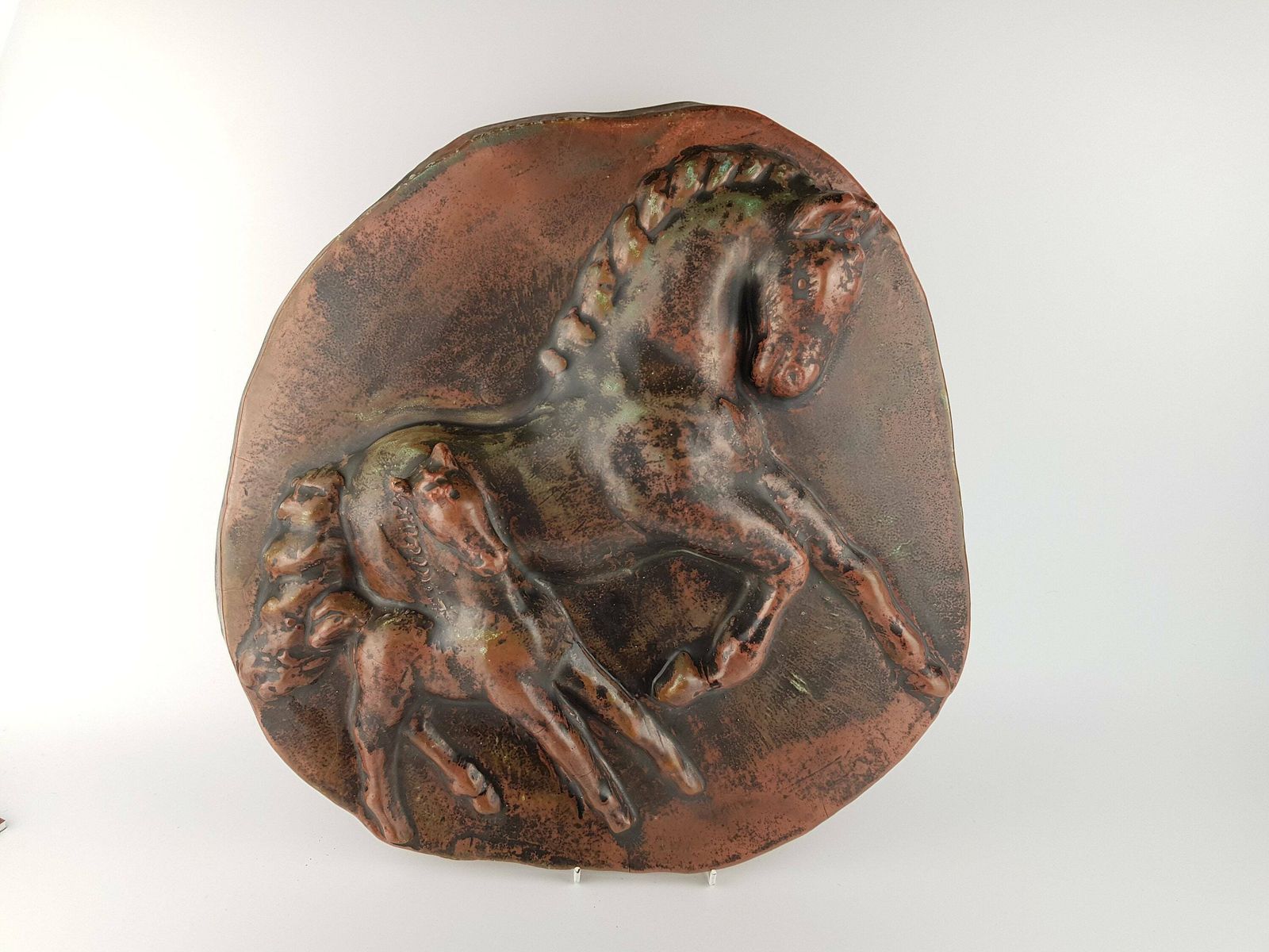 Vintage Paul Dresler Grootenburg Wall Plate With Horses Studio Art Pottery Germany 1960's photo for sale