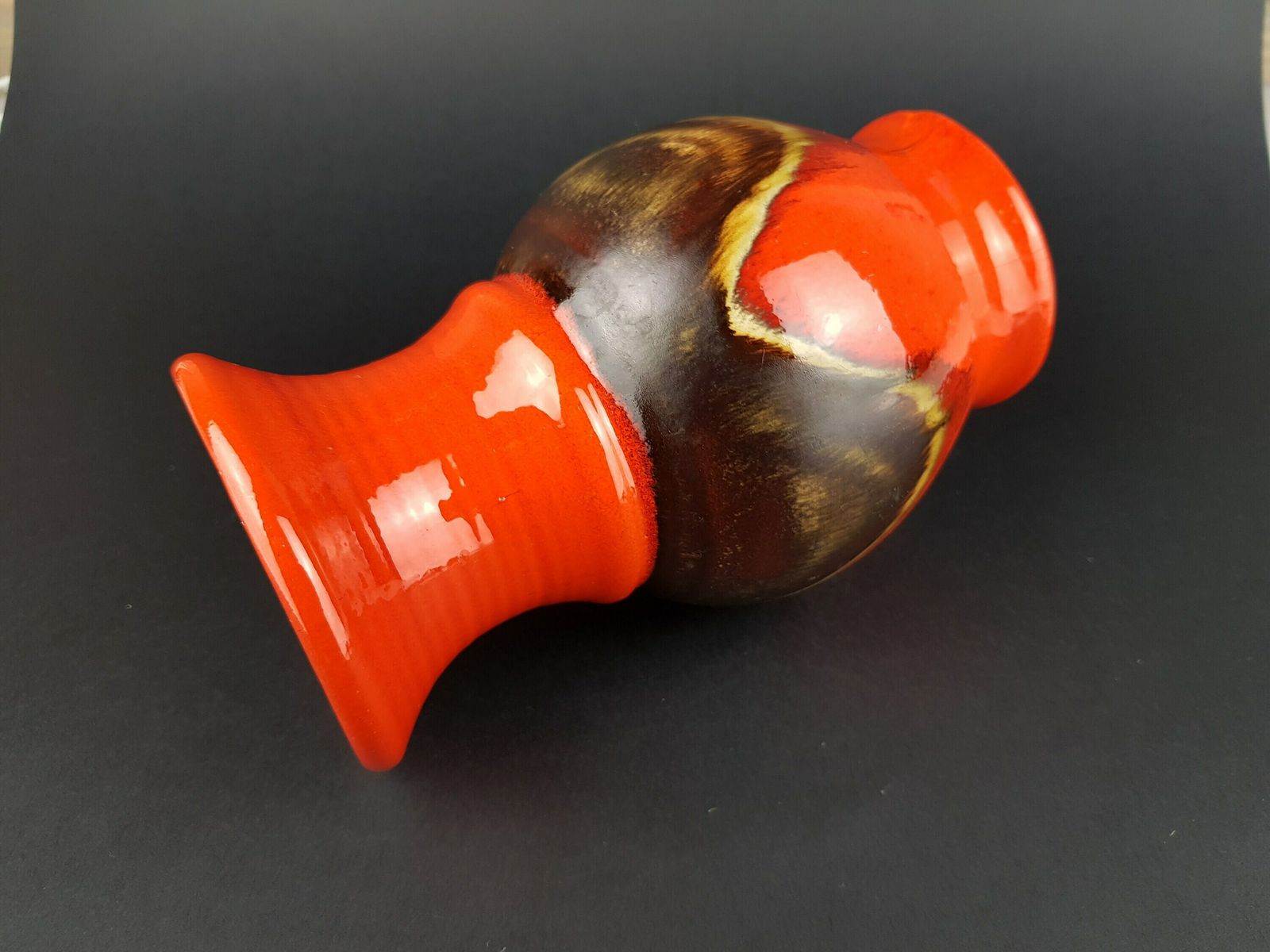 Vintage Jasba Keramik Red With Brown Drip Glaze Vase N211 10 18 West German Pottery 1960s photo 51.0