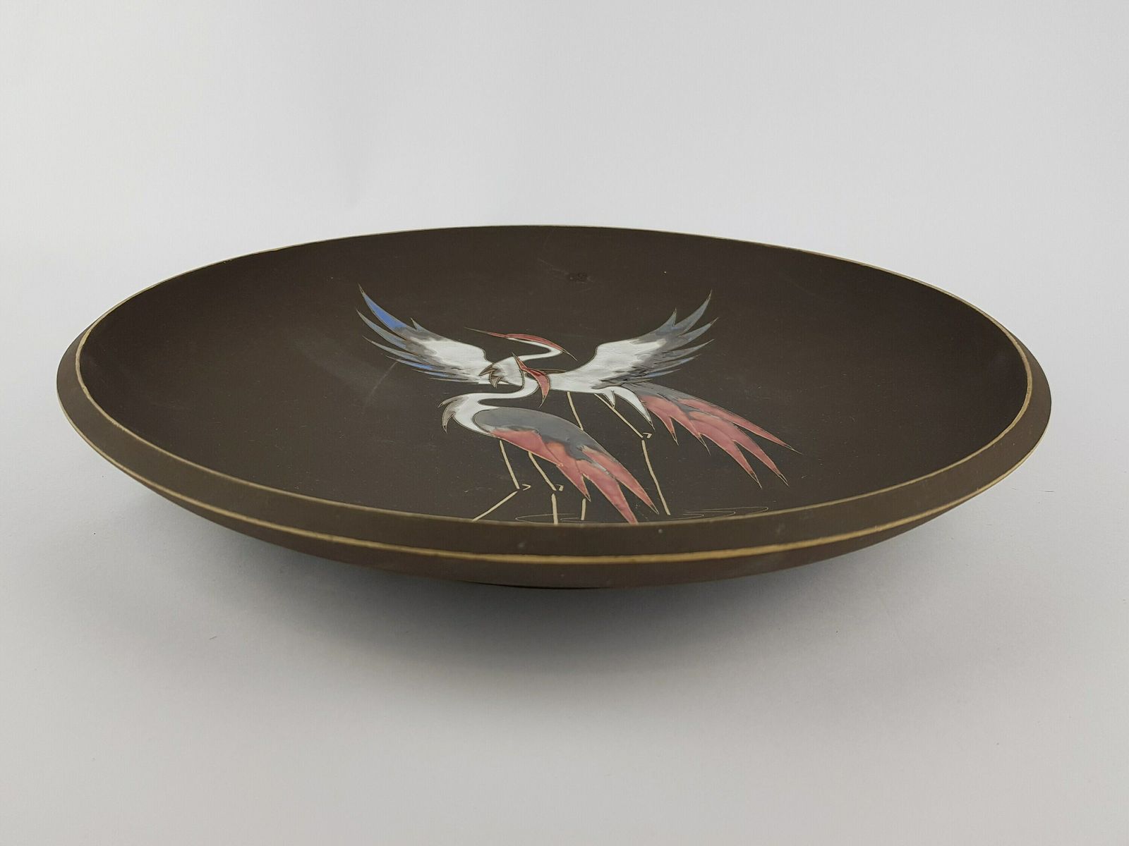 Vintage Large Ruscha Keramik Wall Plaque With Heron Decor 430 West German Pottery 1960s 1970s photo for sale