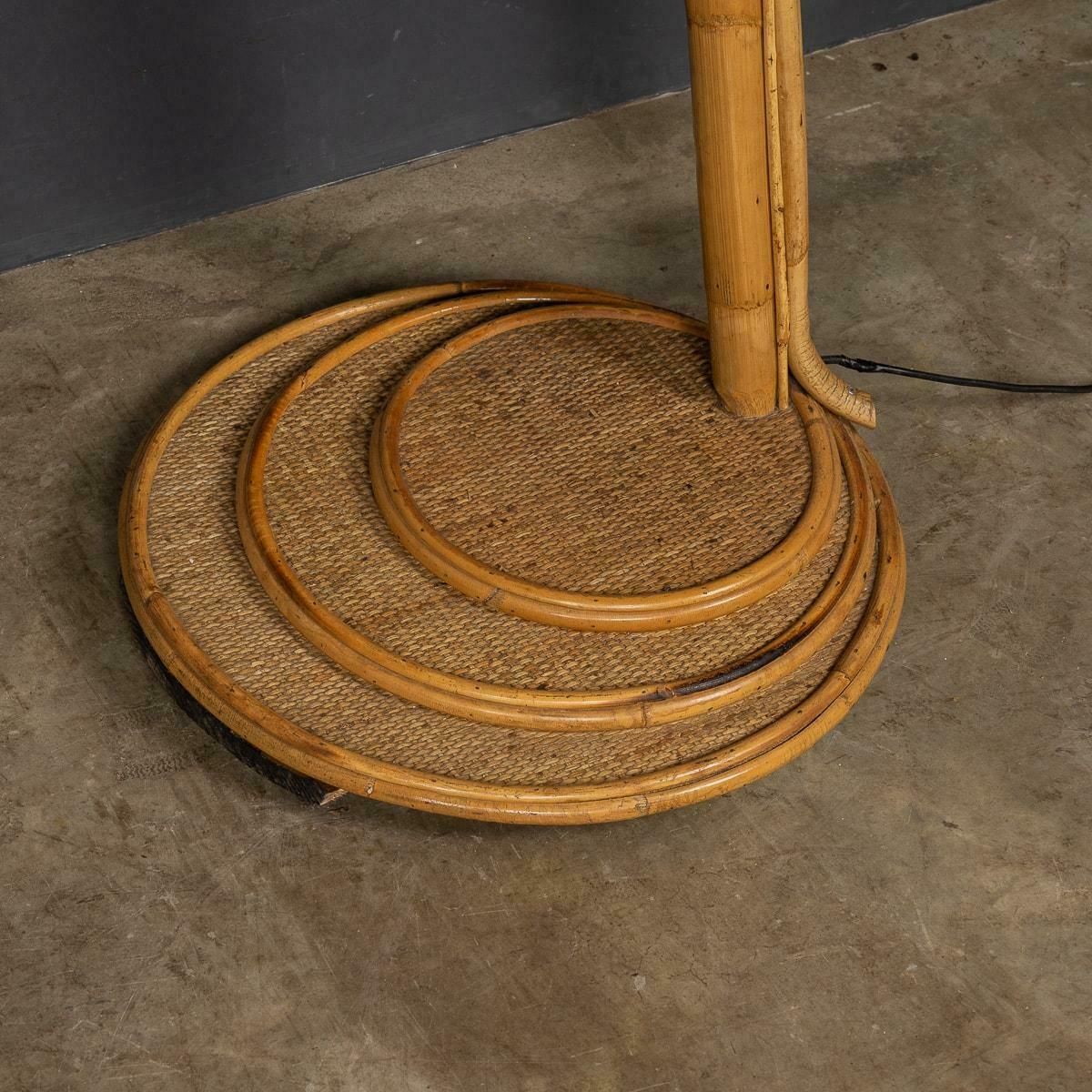 20th Century Italian Bamboo Arc Floor Lamp By Vivai Del Sud, C.1970 photo vinterior
