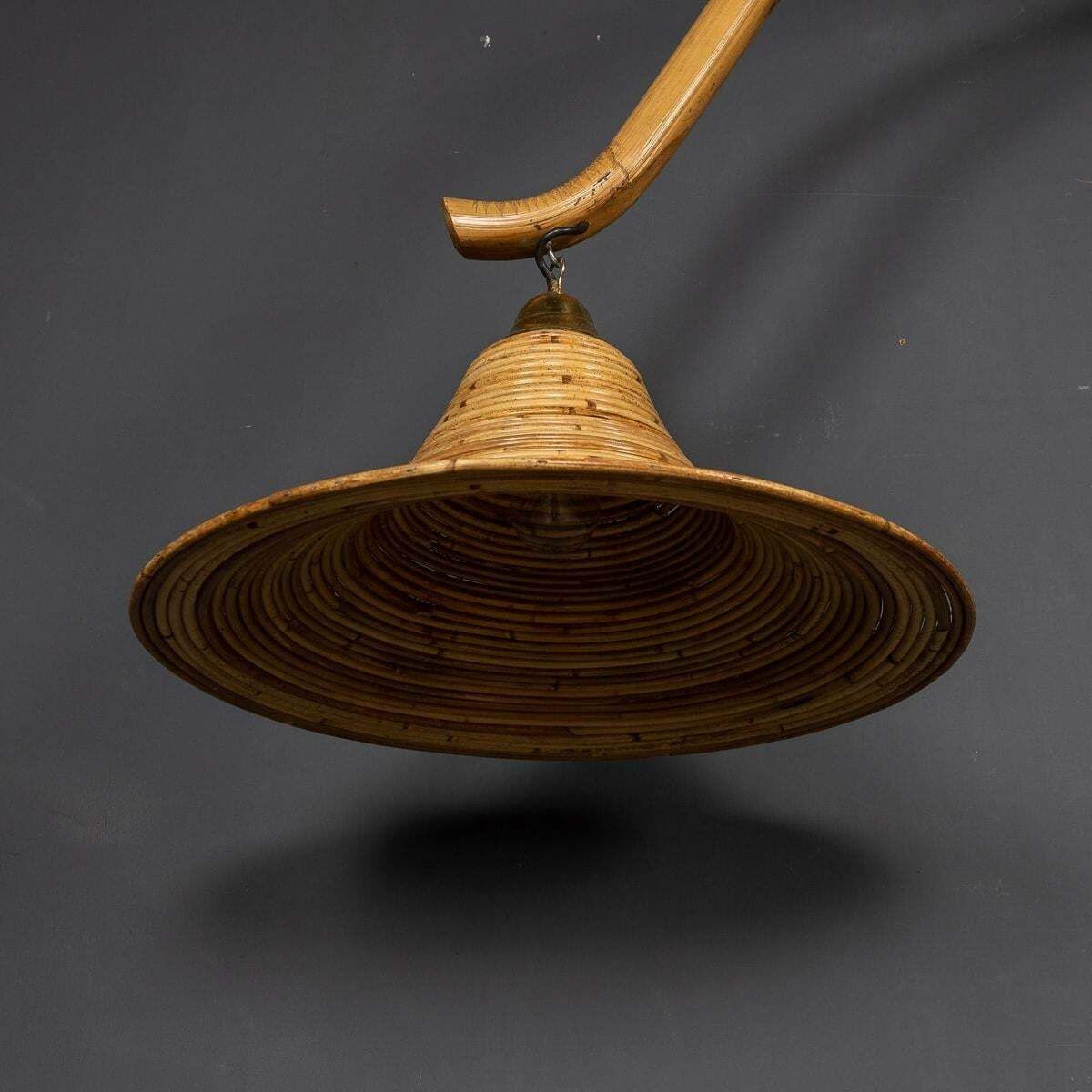 photo furniture 20th Century Italian Bamboo Arc Floor Lamp By Vivai Del Sud, C.1970
