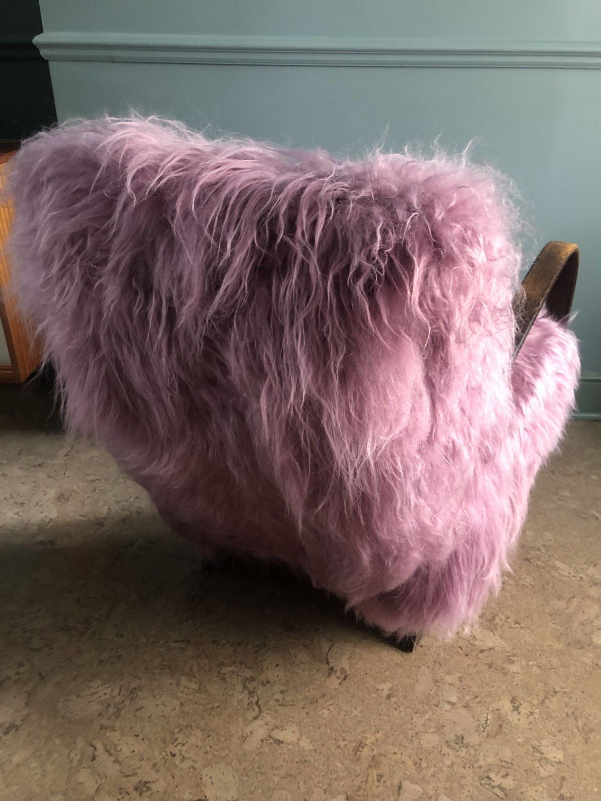 1920 1949 Attributed To Jindrich Halabala Arm Chair In Icelandic Long Sheepskin photo vinterior