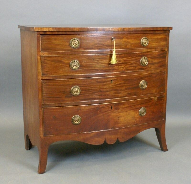 An Elegant Georgian Bow Front Chest photo for sale