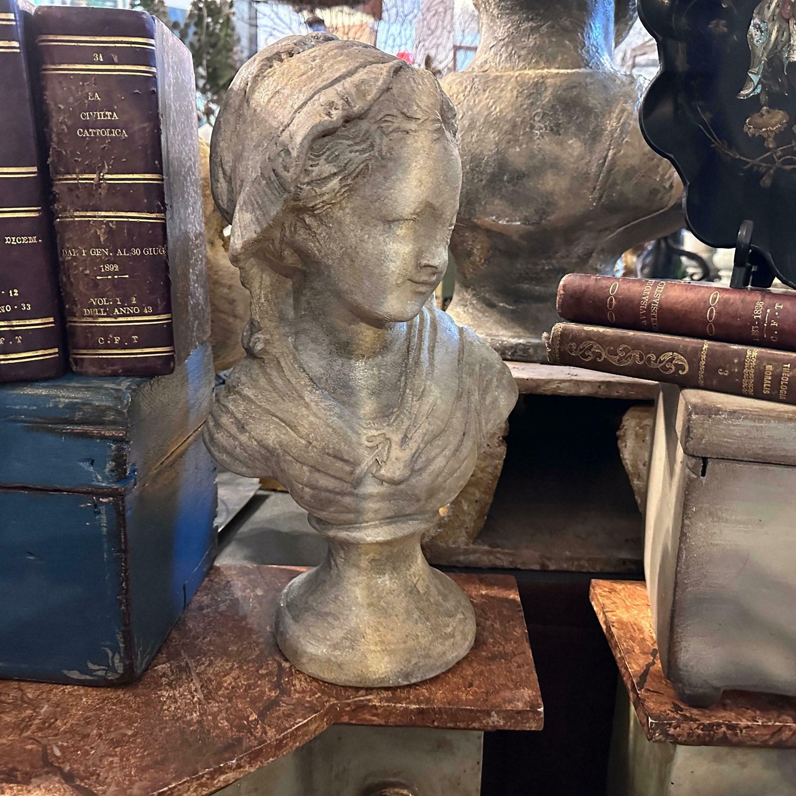 1930s Terracotta Sicilian Sculpture Of A Young Girl photo vinterior