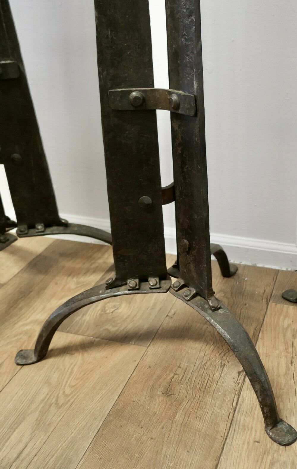 photo furniture Set Of 4 Hand Forged Iron 5ft Floor Standing Cathedral Candle Sticks,