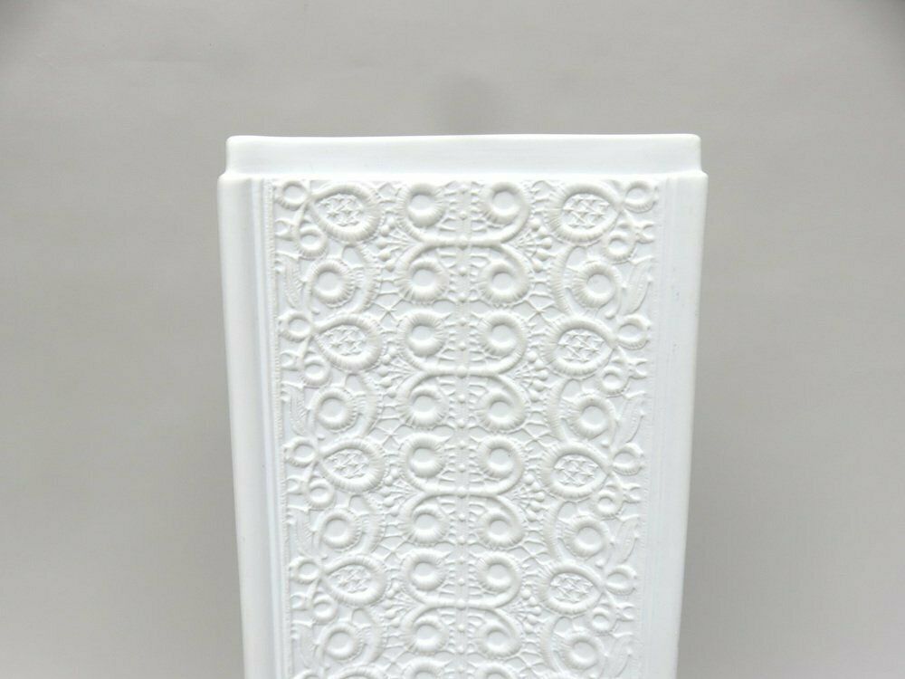 Op Art Floor Vase In Biscuit Porcelain From Schumann Arzberg, Bavaria, Germany, 1970s photo 1442.45