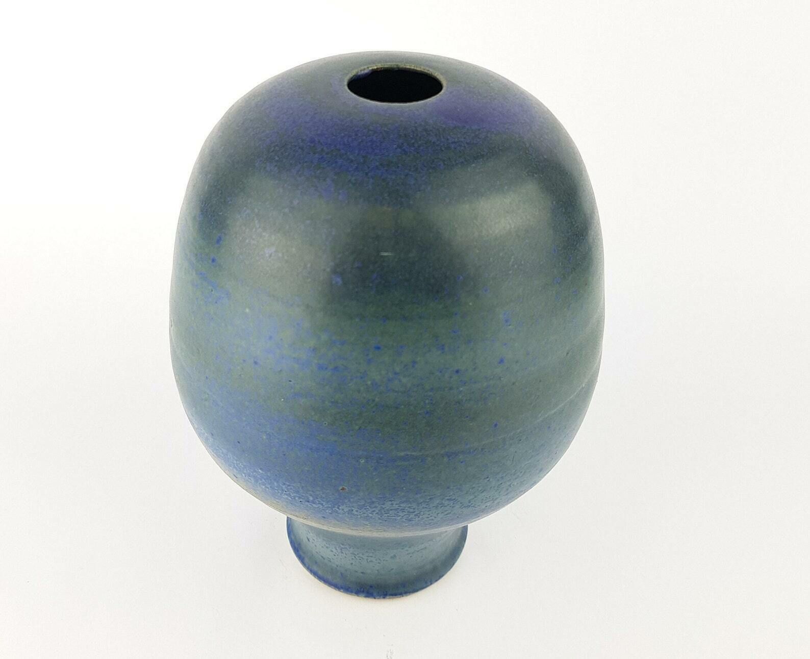 Vintage Ernst P. Degen Blue And Purple Stylish Studio Art Vase Mid Century Design photo for sale