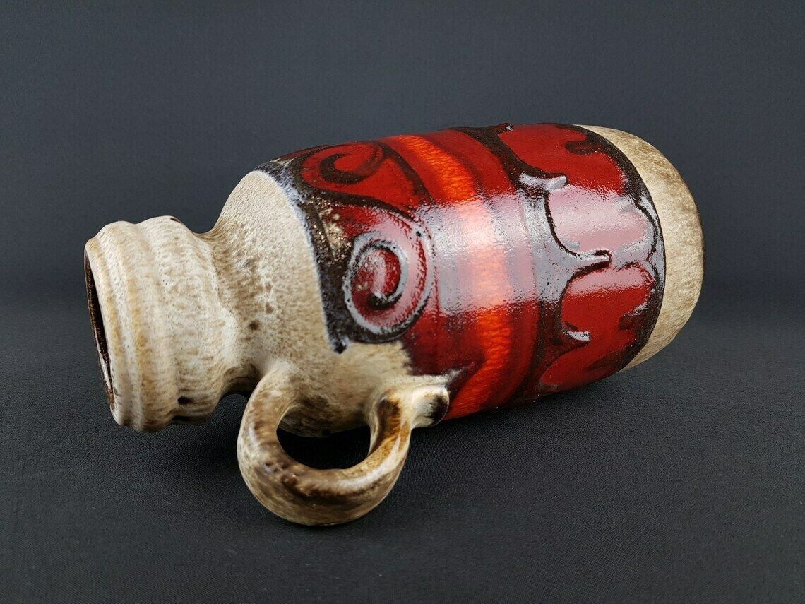 Vintage Brown Red Scheurich Keramik Fat Lava Vase 413 26 West Geman Pottery 1970s photo Home Decor