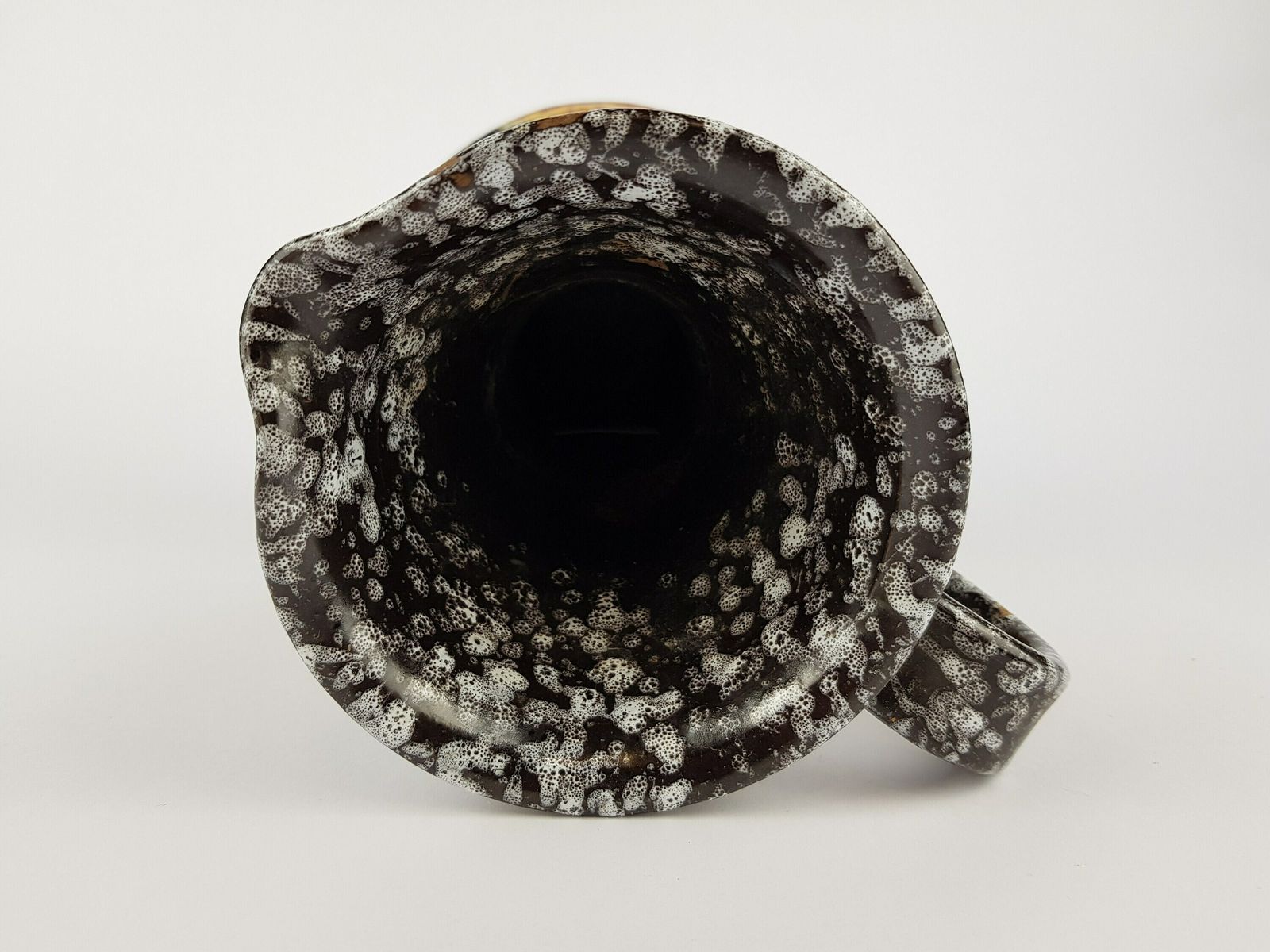 Vintage Nuovo Rinascimento Ceramiche Vase Black White Green And Yellow 1970s Italian Pottery photo 75.0