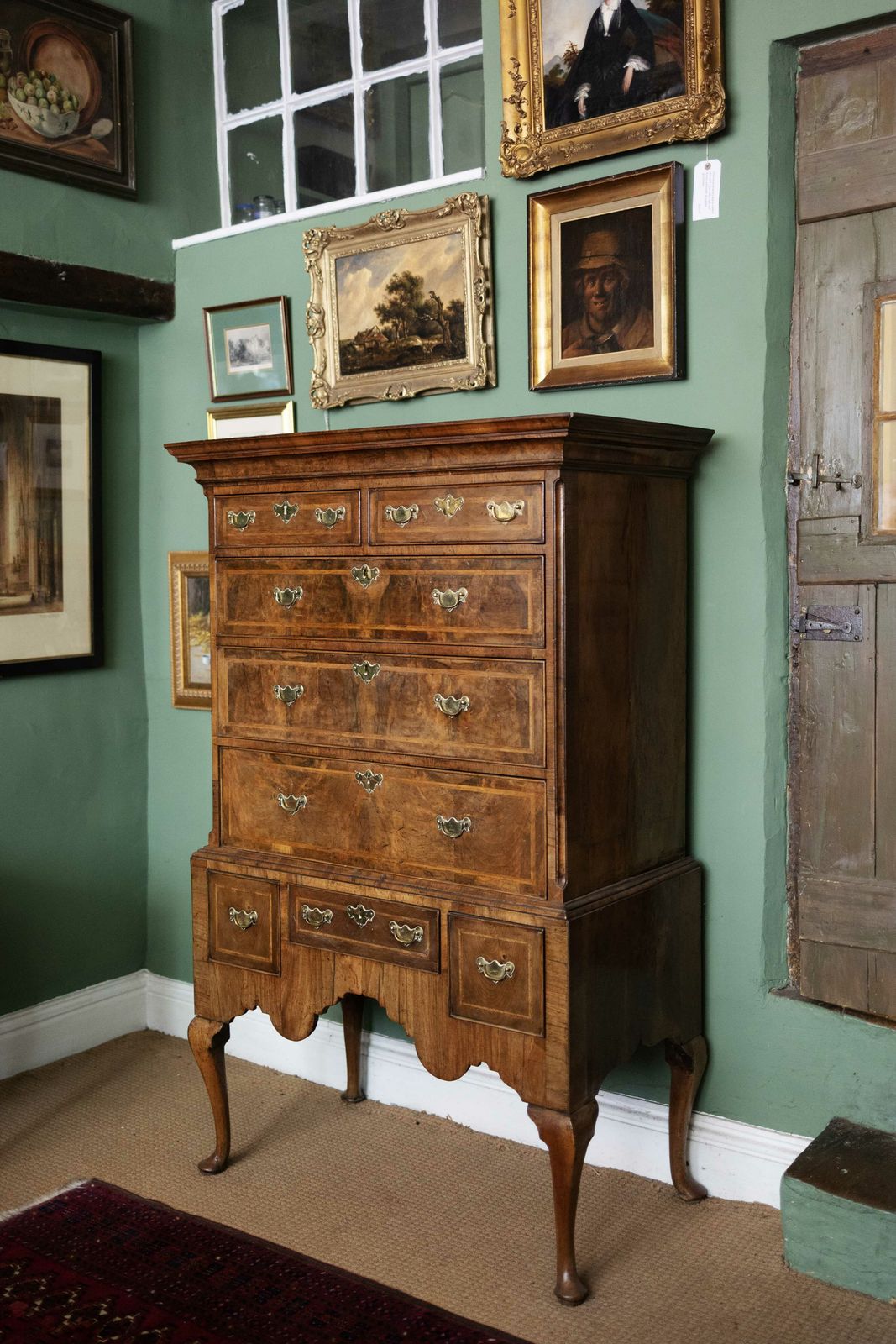 photo furniture Early 18th Century Walnut Chest On Stand With Cabriole Legs