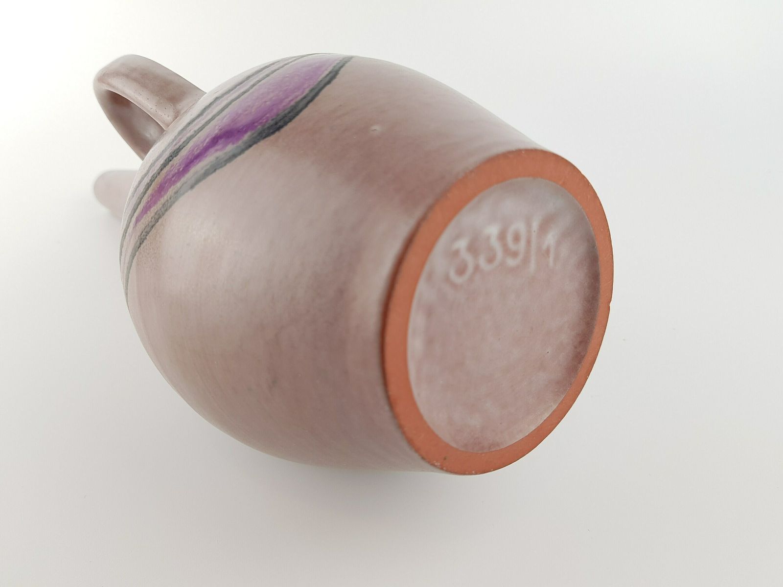 Vintage Ruscha Keramik Roze Paarse Vaas Met Handvatten Van Kurt Tschörner 339 West German Pottery, Jaren 1970 photo 116.0