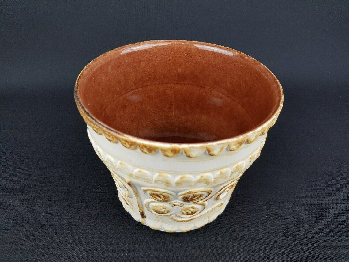 Vintage Ubelacker (ü Keramik) Beige Planter Flower Pot 224 15 West German Pottery photo for sale