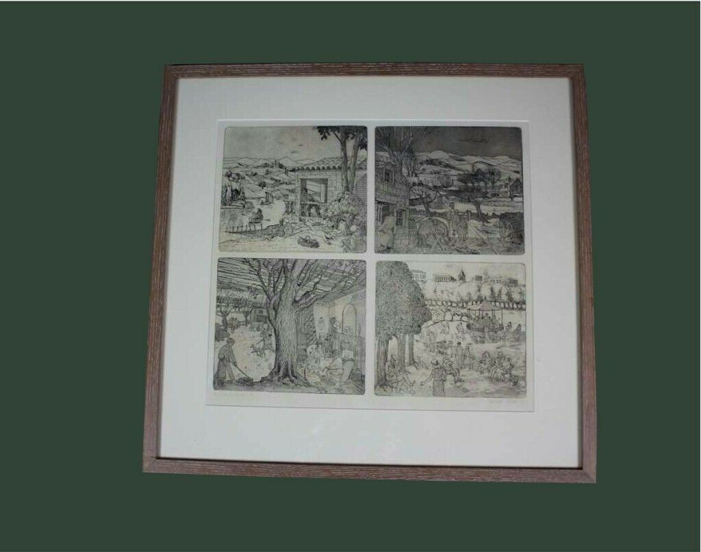 Lithograph "Four Seasons" By The Artist Felicity Father C1977 photo furniture