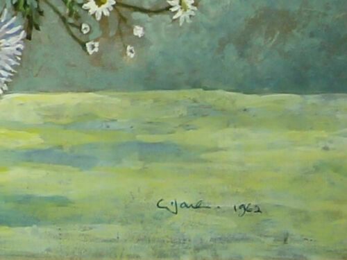 Watercolour By Cecil Charles Ernest Jones. Roses, Daisies And Chrysanthemums photo for sale