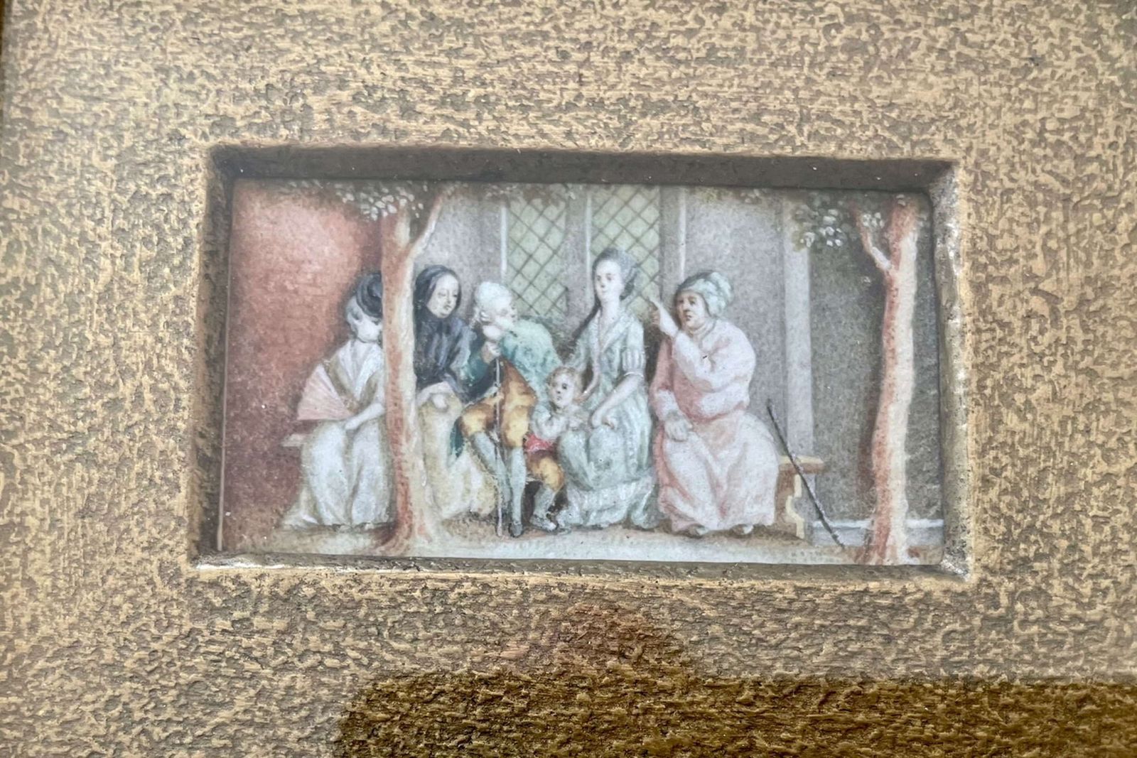 A 18th Century Genre Watercolour Of A Seated Family photo Art