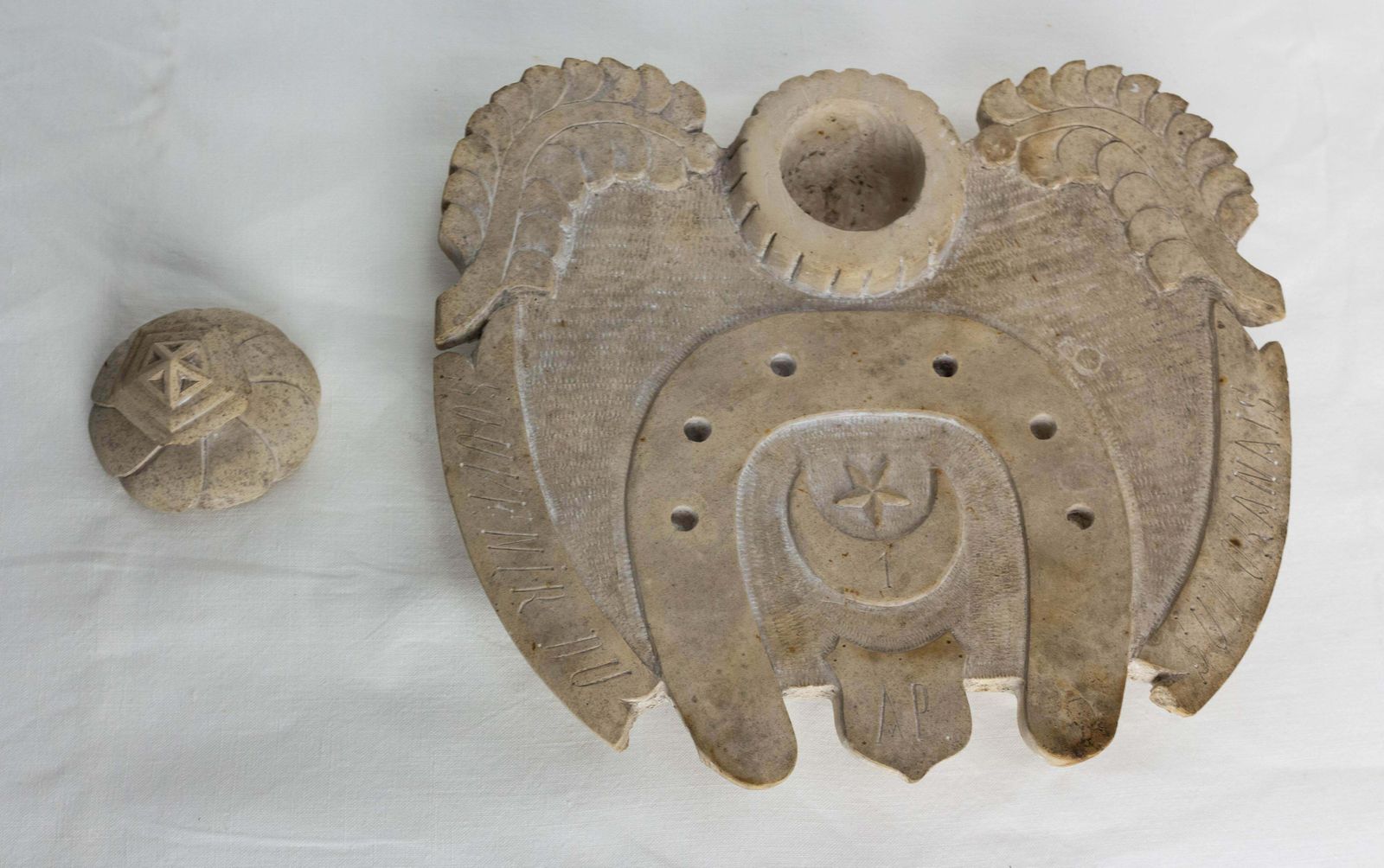 Stone Inkwell, Souvenir From Oran Area, Circa 1940, Morocco photo for sale
