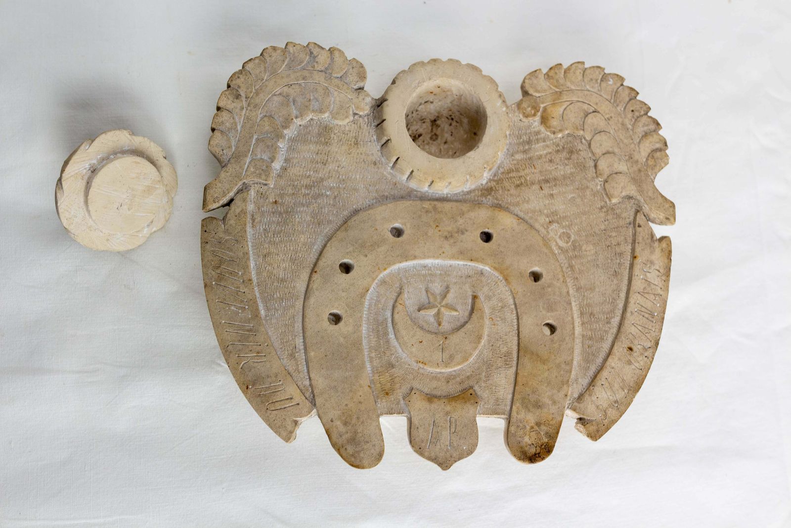 Stone Inkwell, Souvenir From Oran Area, Circa 1940, Morocco photo 190.0