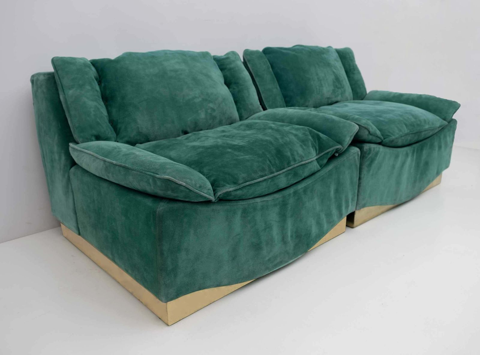 Pair Of Luciano Frigerio Mid Century Modern Suede Armchairs And Footrest, 1970s photo 5272.0