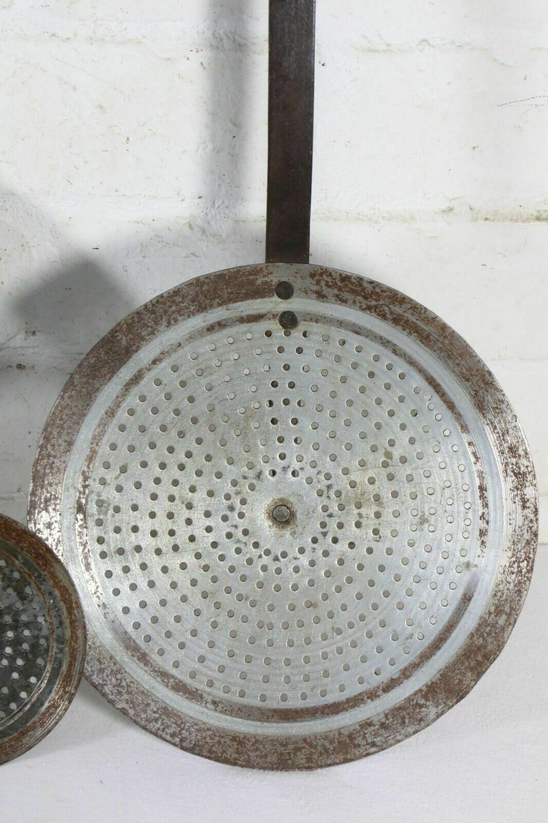 4 Vintage Indian Jalida Jara Ethnic Cooking Sieve Decorative Metal Wrought Iron photo vinterior