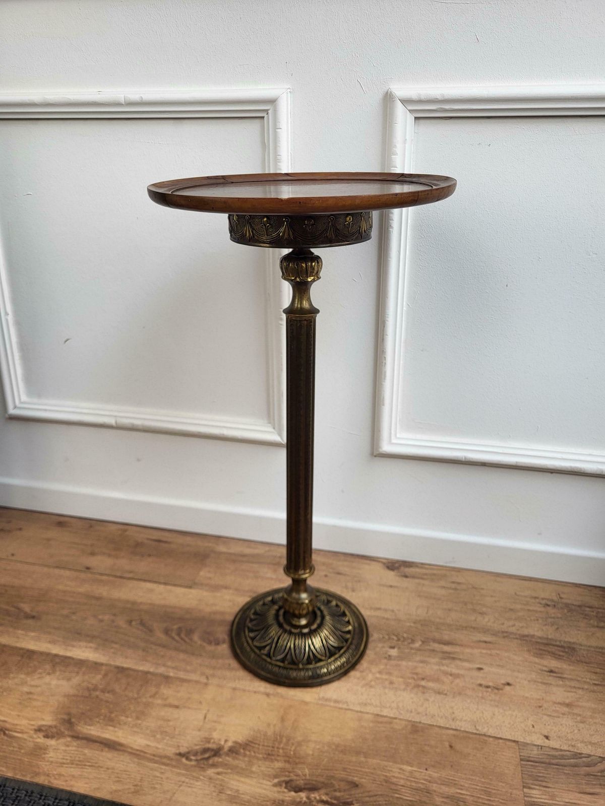 1980s Italian Modern Regency Neoclassical Brass Pedestal, Flower Pot Stand photo for sale