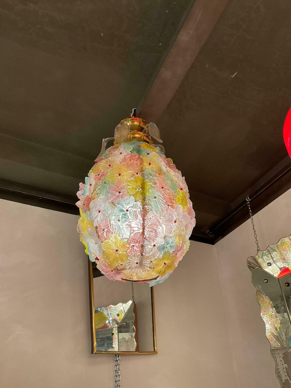 20th Century, Seguso, Murano Glass Chandelier photo Lighting