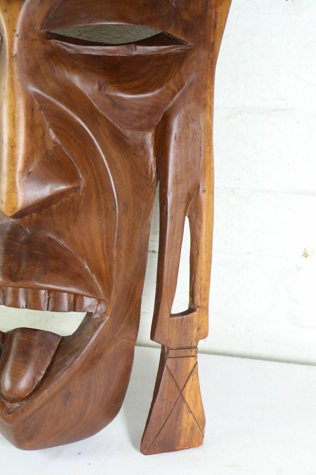 Large African Carved Face Mask Vintage Sculpture Hand Carved Zulu Southern photo vinterior