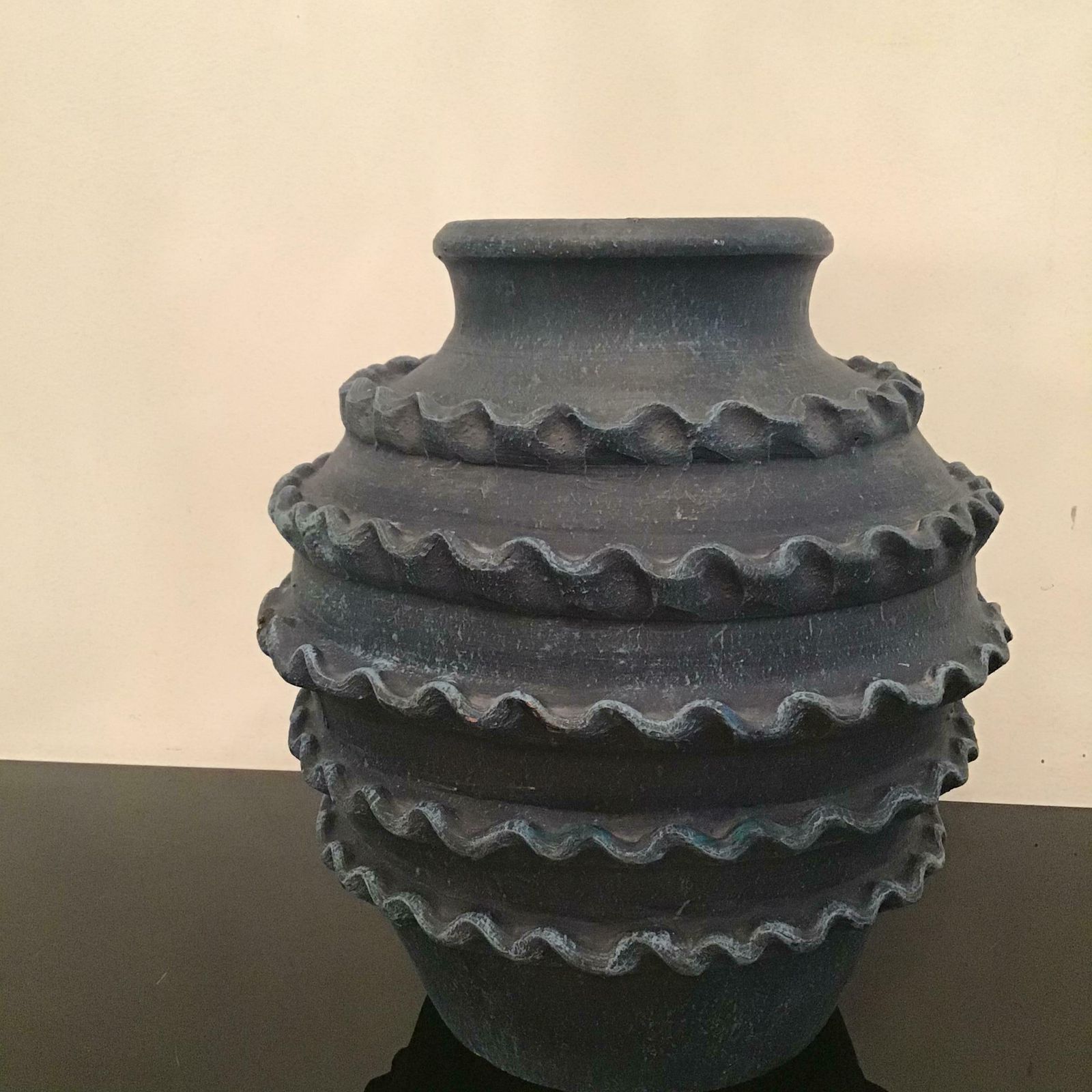 Vase "Terraglia Blu" Arlecchino Nello Stile Di Gio Ponti 1950 Italy photo for sale